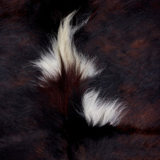 Deep Mahogany And White Cowhide Rug NOV26-135 (190cm x 170cm)