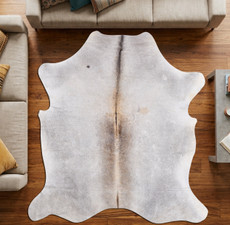 French Grey With A Hint Of Fawn Cowhide Rug NOV26-140 (200cm x 180cm)