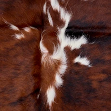 Deep Brown And White Cowhide Rug NOV26-163 (180cm x 180cm)
