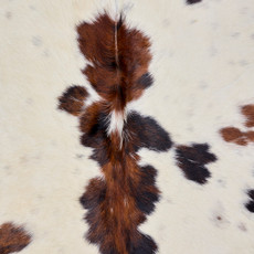 Dappled Cream And Mahogany Cowhide Rug NOV26-165 (230cm x 200cm)