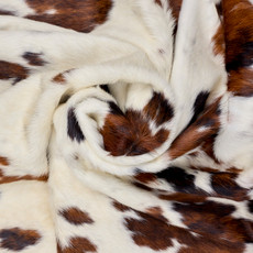 Dappled Cream And Mahogany Cowhide Rug NOV26-165 (230cm x 200cm)