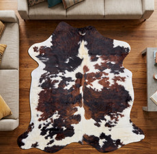 Brown And White Cowhide Rug NOV26-168 (180cm x 180cm)