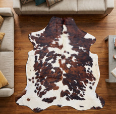 Brown And White Cowhide Rug NOV26-173 (180cm x 180cm)