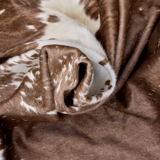 Burnt Umber And Cream Cowhide Rug NOV26-178 (250cm x 220cm)