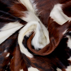 Spotted Brown Abd Cream Cowhide Rug NOV26-182 (220cm x 200cm)