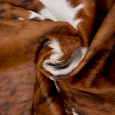 Bright Brown And White Cowhide Rug NOV26-190 (200cm x 180cm)