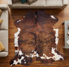 Brown And White Cowhide Rug NOV26-193 (190cm x 180cm)