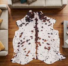 Dappled Brown And White Cowhide Rug NOV26-197 (200cm x 200cm)