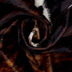 Deep Mahogany And White Cowhide Rug NOV26-210 (210cm x 190cm)