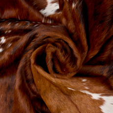 Spotted Bright Brown And White Cowhide Rug NOV26-229 (200cm x 190cm)