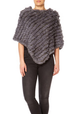 Mid Grey Rabbit Fur Poncho