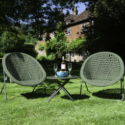 Foldable Rattan Garden Furniture Set in Green