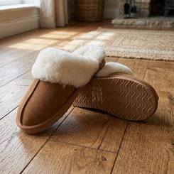 Collared Sheepskin Slippers
