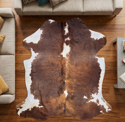 Tri Brown And White Cowhide Rug NOV26-017 (220cm x 205cm)