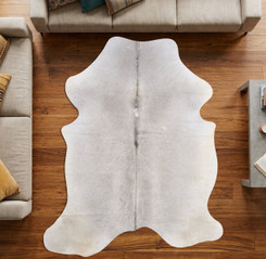 French Grey Cowhide Rug NOV26-055 (190cm x 160cm)