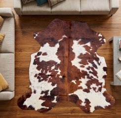 Brown And White Cowhide Rug NOV26-073 (180cm x 190cm)