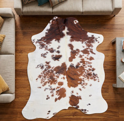Spotted Brown And White Cowhide Rug NOV26-125 (180cm x 160cm)