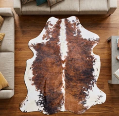 Brown And White Cowhide Rug NOV26-132 (190cm x 170cm)