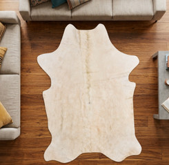 Textured Oyster And Cream Cowhide Rug NOV26-185 (190cm x 140cm)