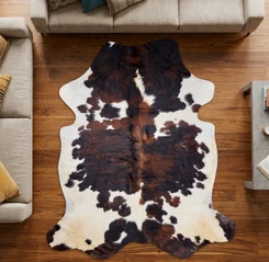 Deep Mahogany And White Cowhide Rug NOV26-189 (230cm x 200cm)