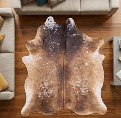 Brown And White Cowhide Rug NOV26-207 (230cm x 190cm)
