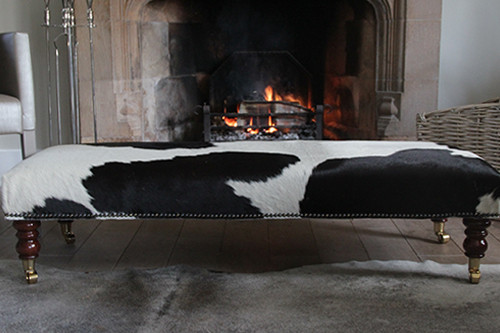 Add Style and Flair to any Room With An  Authentic Cowhide Footstool