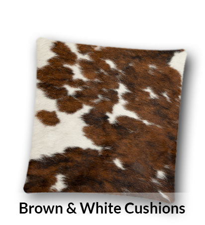 Brown and White Cowhide Cushions