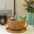 Wicker Saucer Coffee Mug Cup Decorative Gift Basket Desk Organizer