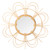 Decorative Flower Shape Woven Rattan Wood Round Modern Hanging Wall Mirror