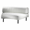Endless Large Curve Low Back Chair - White Vinyl Channel Stitch, Black Frame