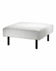 Endless Square Ottoman - White Vinyl Channel Stitch, Black Frame