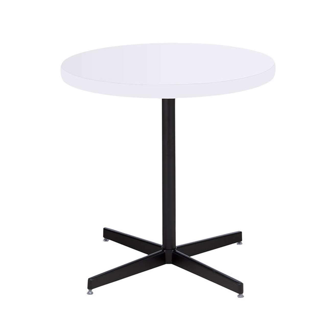 30" Round Cafe Table w/ Standard Black Base - White Top