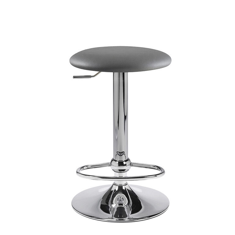 Lift Barstool Gray Vinyl, Chrome T3 Expo LLC Store 1