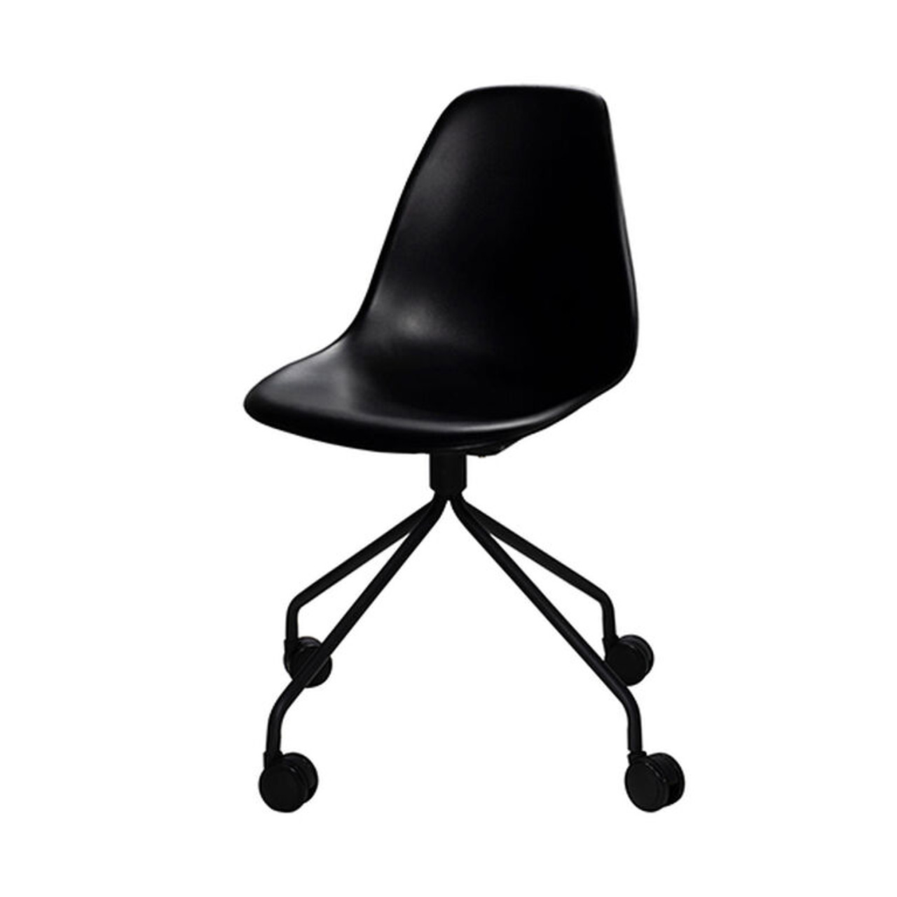 Chelsea Chair - Black Swivel Base w/ Casters, Black