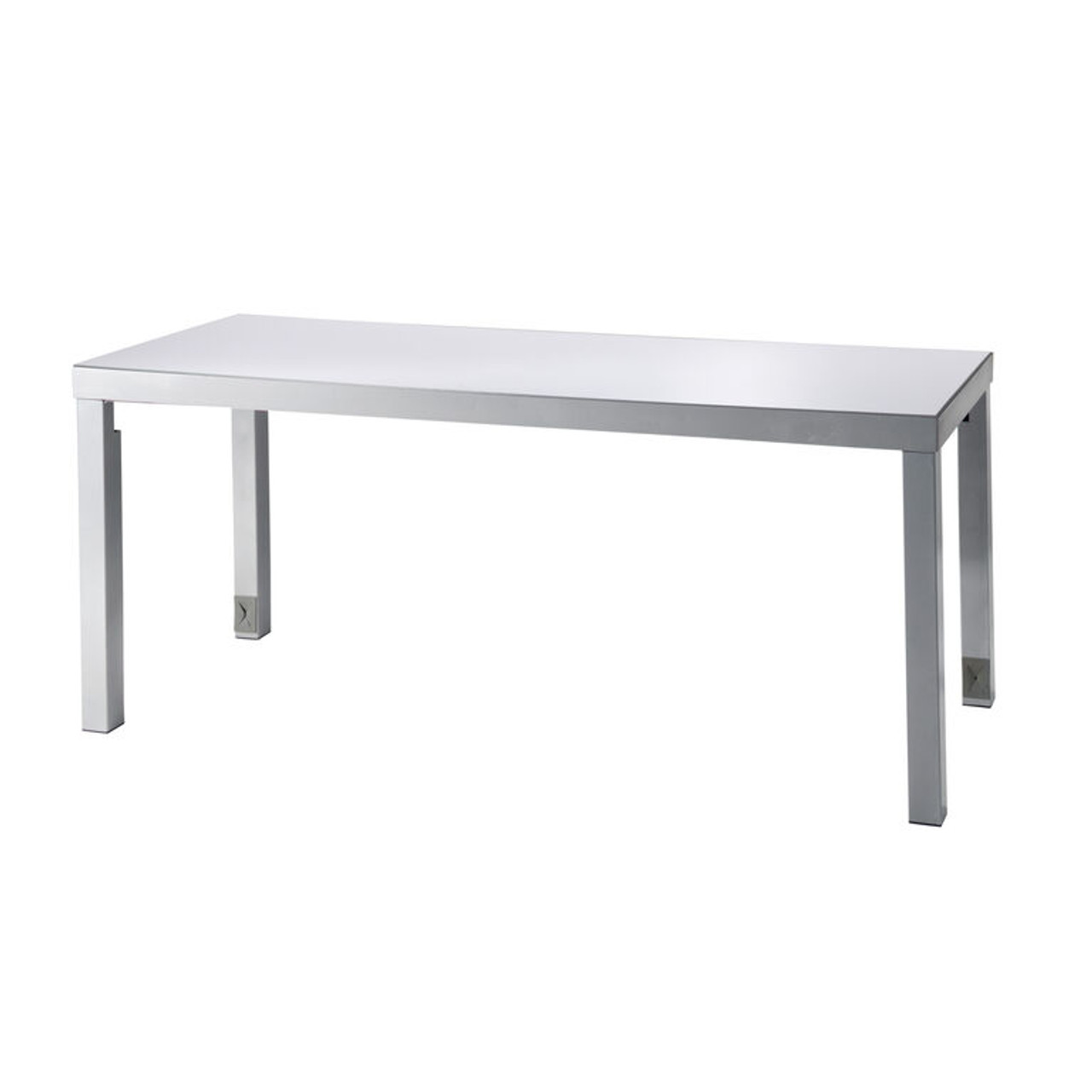 Ventura Communal Cafe Table - White Top, Silver