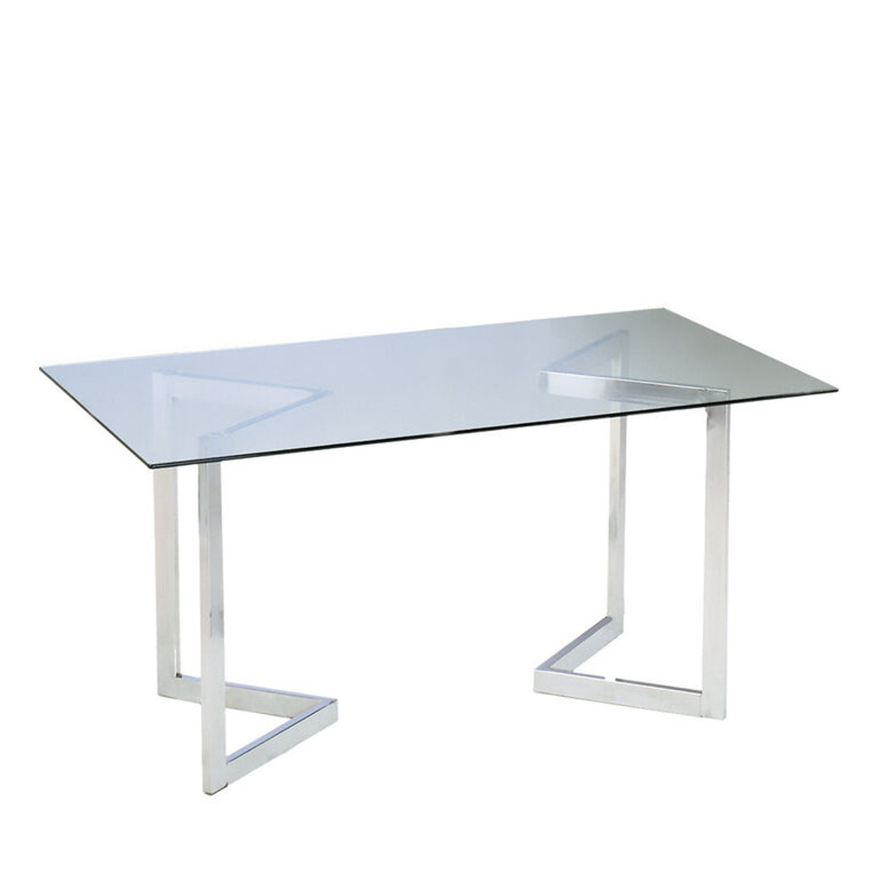 Geo Table, Rectangle - Glass Top, Chrome