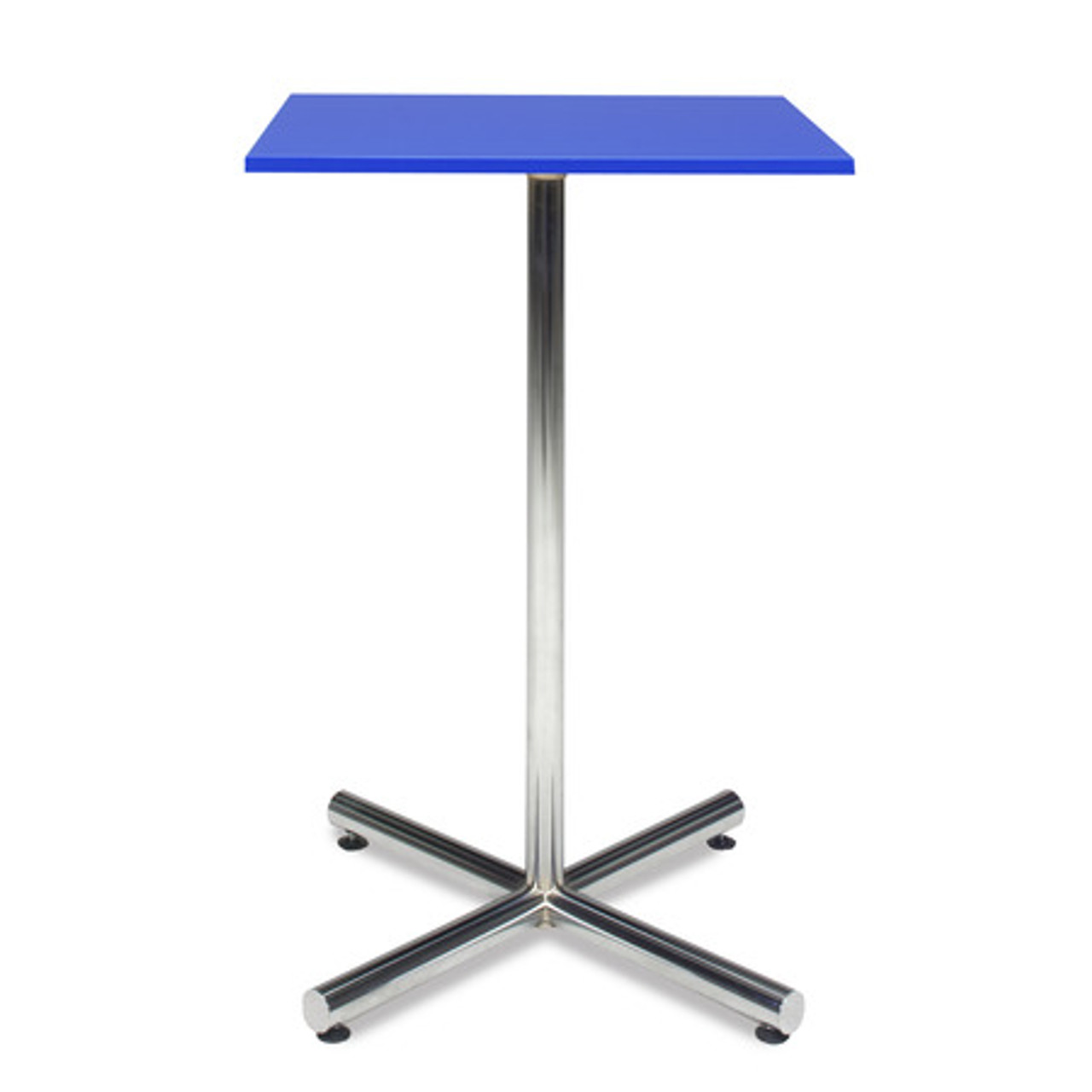 Spectrum Blue Bar Table - Chrome Base