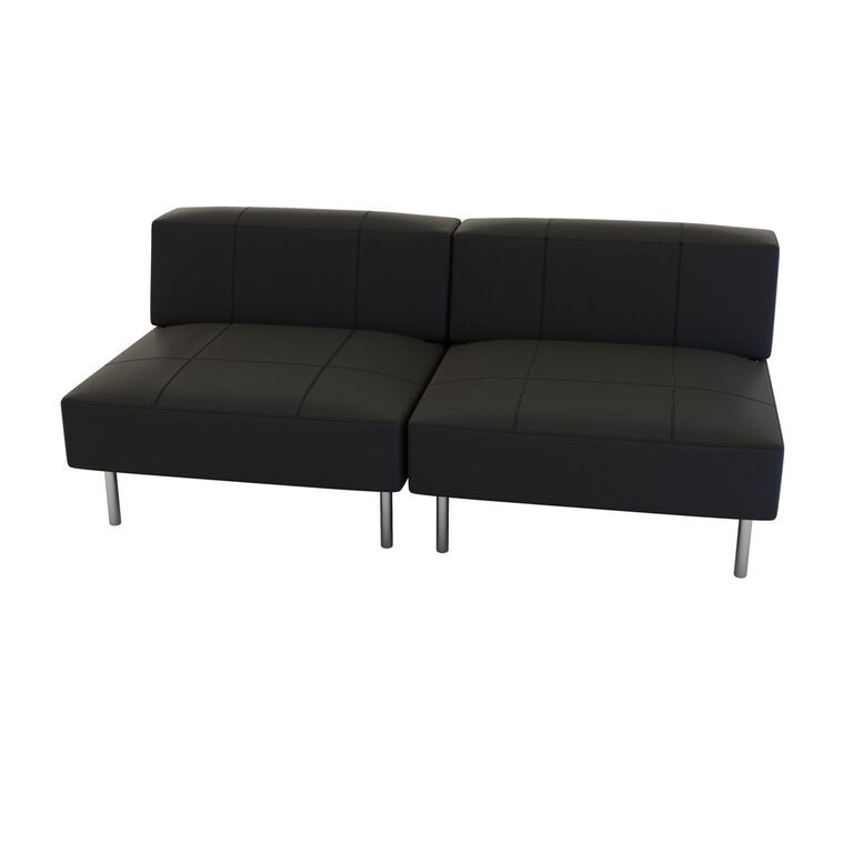 Endless Square Low Back Loveseat Black T3 Expo LLC Store 1