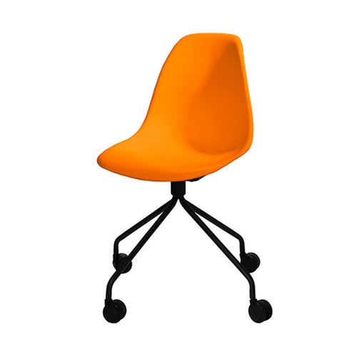 Chelsea Chair - Black Swivel Base w/ Casters, Orange