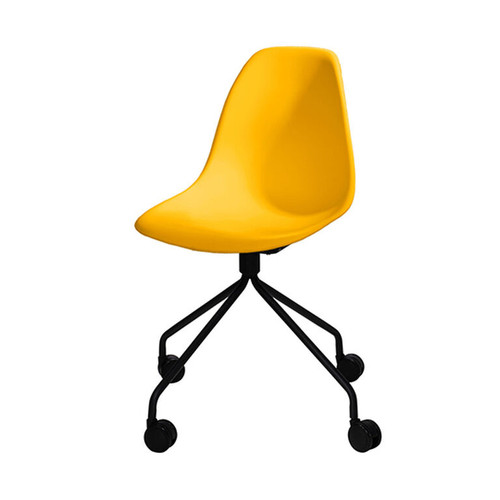 Chelsea Chair - Black Swivel Base w/ Casters, Goldenrod Yellow