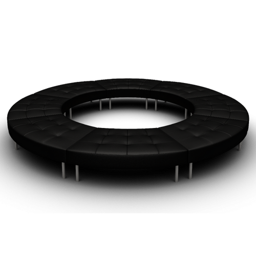 Endless Closed Circle Ottoman - Black, 8 seats