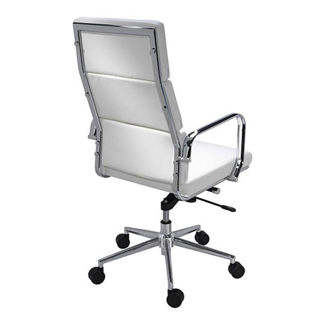 Ace High Back Chair White Vinyl, Chrome T3 Expo LLC Store 1