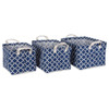 PE-Coated Nesting Fabric Bin Set - Nautical Blue
