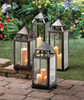 Tall Bronze Modern Candle Lantern - 25 inches