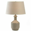 Gray Porcelain Table Lamp with Linen Shade