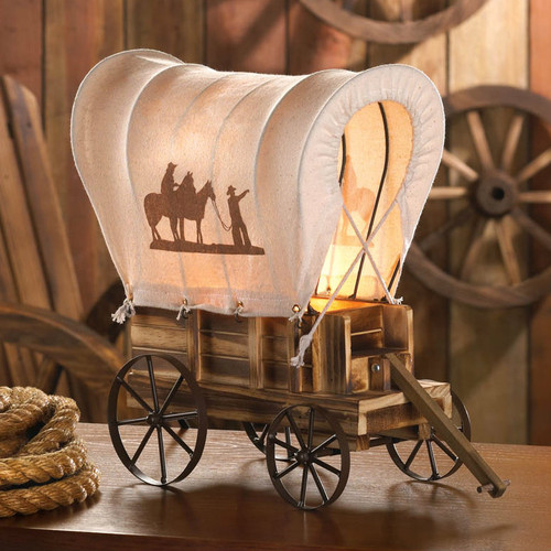 Covered Wagon Western-Style Table Lamp