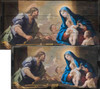 Holy Family with Joseph at the Workbench by Luca Giordano Rustic Wood Plaque