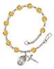 Hand Made Silver-Plated Rosary Bracelet with St. Raphael Medal