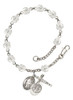 Hand Made Silver-Plated Rosary Bracelet with Guardian Angel Medal