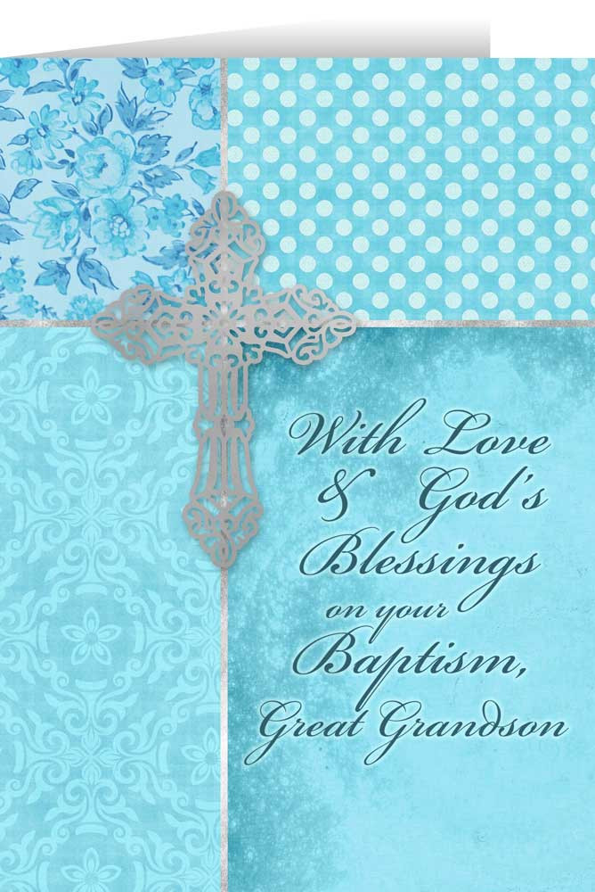 Great Grandson, On Your Baptism Greeting Card